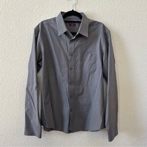 UNTUCKit Wrinkle-Free Sangiovese Gray Button-Down Shirt, Size: Men's Large